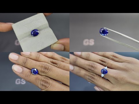 Sapphire Royal Blue oval cut 3.52 carats, Sri Lanka  Video  № 1