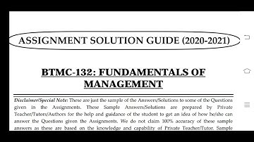 BTMC 132 Ignou Solved Assignment 2020-21
