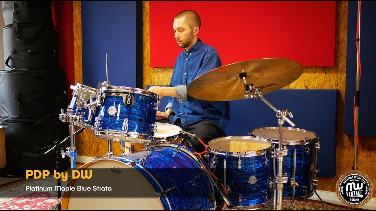 MW-Vintage.pl - PDP Platinum Maple 22", 10", 12", 14", 16" Blue Strata 4K