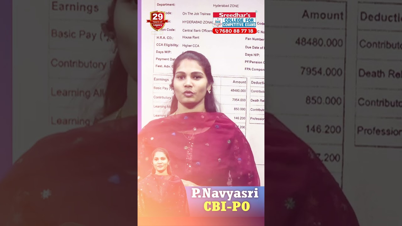 Navya Sree's First Salary as a Central Bank PO💥..!