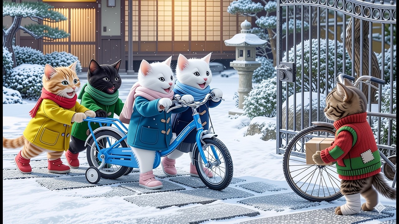 Tiny Kittens Buy a New Bike for Injured Delivery Cat  Kindness Story