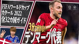 3分で分かる！ デンマーク代表🇩🇰【FIFA ワールドカップ カタール 2022 全32カ国ガイド 15／32】