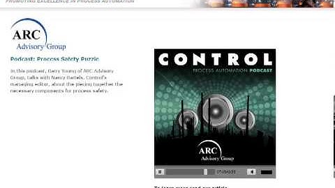 Process Safety Architecture and Value Discussion Podcast Video with ARC Advisory Group