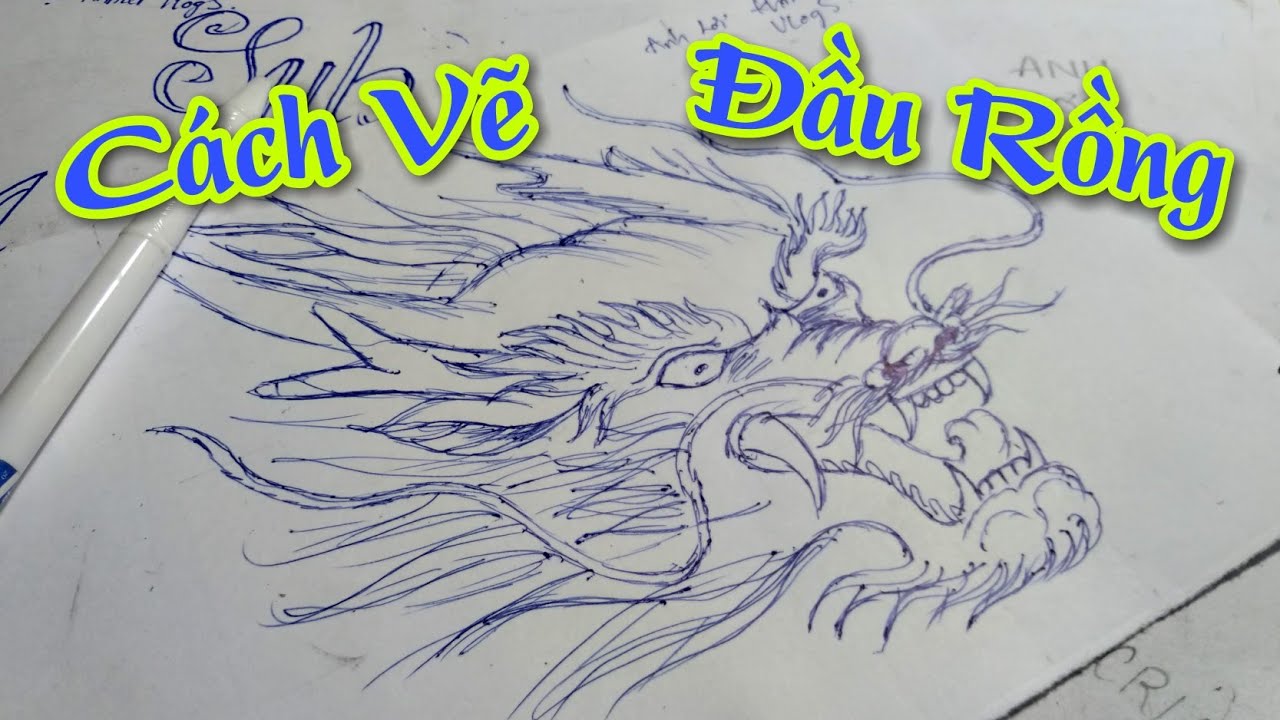 Cách Vẽ Đầu Rồng || How To Draw A Dragon'S Head || Anh Lợi Khmer - Youtube