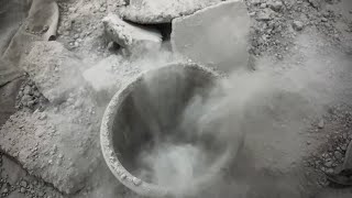 ASMR~Crispy Milky White Stoney Cement Slabs Dry Crumbles🤤Earthy Insane Dust Play\Pouring Paste Play💨