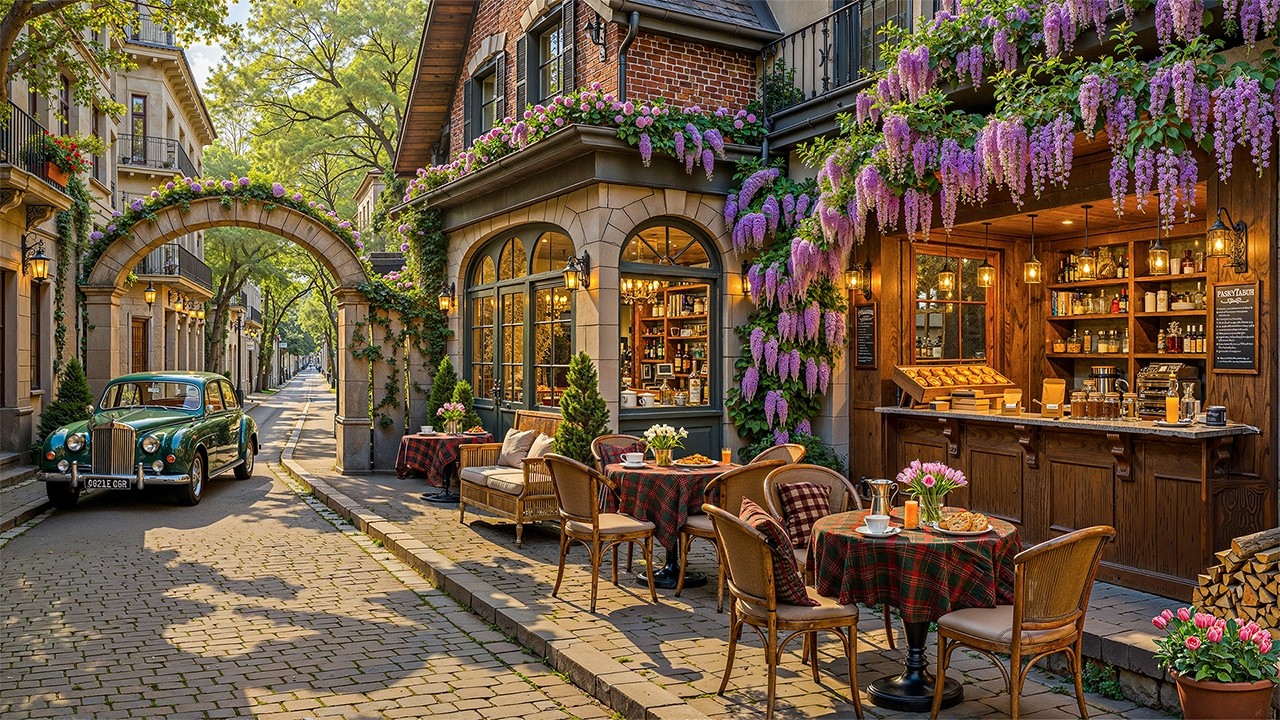Charming Street Coffee Corner 🌿 Sweet Jazz Piano Music for Work, Study ~ Jazz Cafe Music