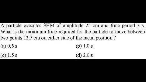 A particle executes SHM of amplitude 25 cm and time period 3 s. What is the