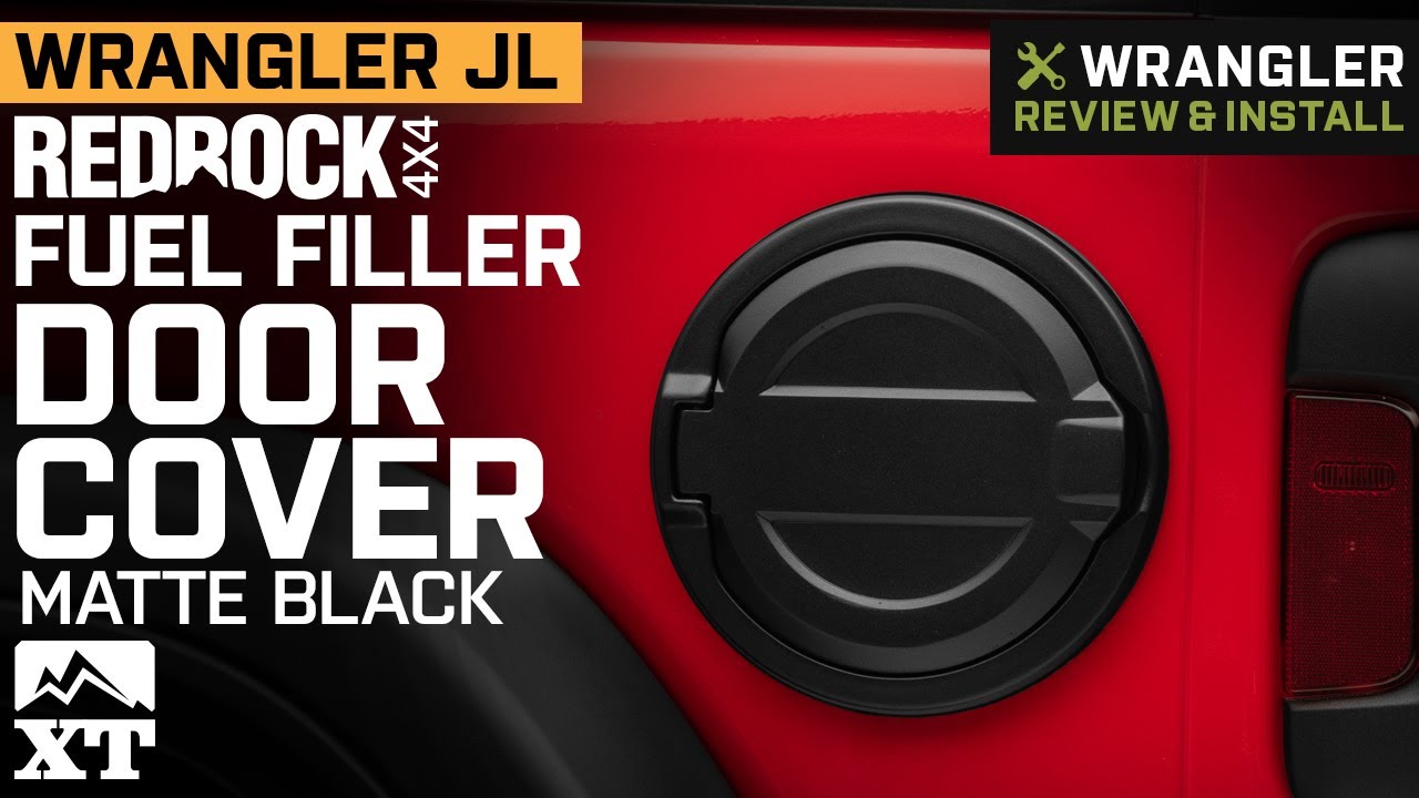 Jeep Wrangler JL RedRock 4x4 Fuel Filler Door Cover; Matte Black Review &  Install - YouTube