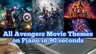ALL AVENGERS MOVIE THEMES ON PIANO IN 90 SECONDS screenshot 5