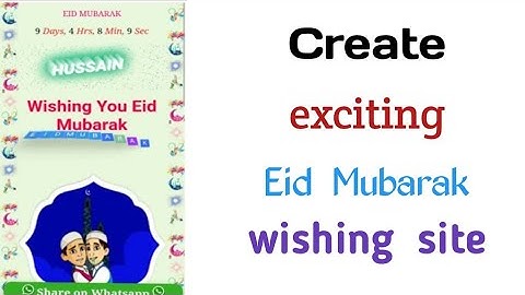 How to Create EID Mubarak Wishing Website on Blogger/Wordpress | [EID Script]