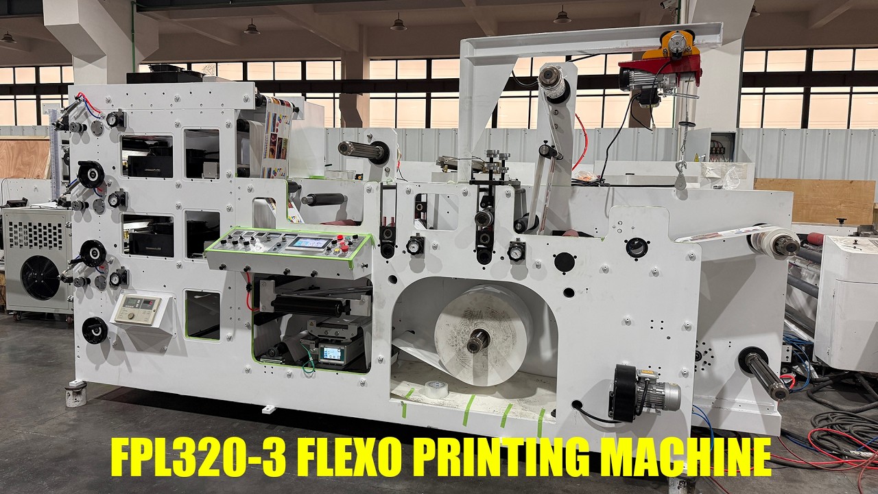 FPL320-3 Label Flexo Printing Machine With 2 Die Cutter & Full LED ...