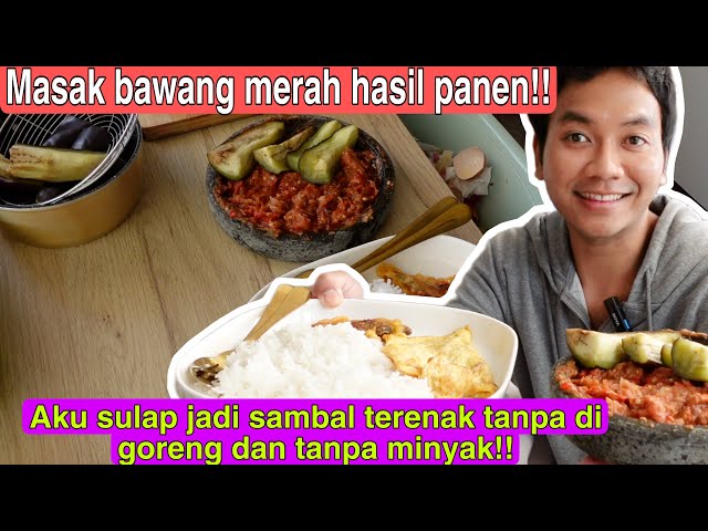 HASIL PANEN BAWANG MERAH AKU MASAK SAMBAL SUPER ENAK!! TANPA MINYAK DAN TANPA DI GORENG!! class=