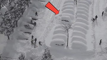 Sneeuwchaos in Frankrijk: sneeuwstorm uit de Alpen begraaft huizen en auto