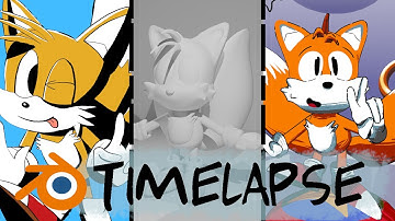 How I Made Tails from Sonic the Hedgehog in 3D! (Blender Timelapse)