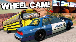 Epic Bus Police Chase with WHEEL CAM! - BeamNG Drive Crashes & Chases