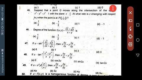 Homogeneous function/Mcqs calculus
