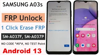 Samsung A03s FRP Bypass Android 13 unlock tool NO Code *0* NO Test Point| Samsung A037P FRP Bypass