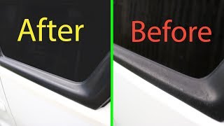 Restore sun damaged car windows plastic trims