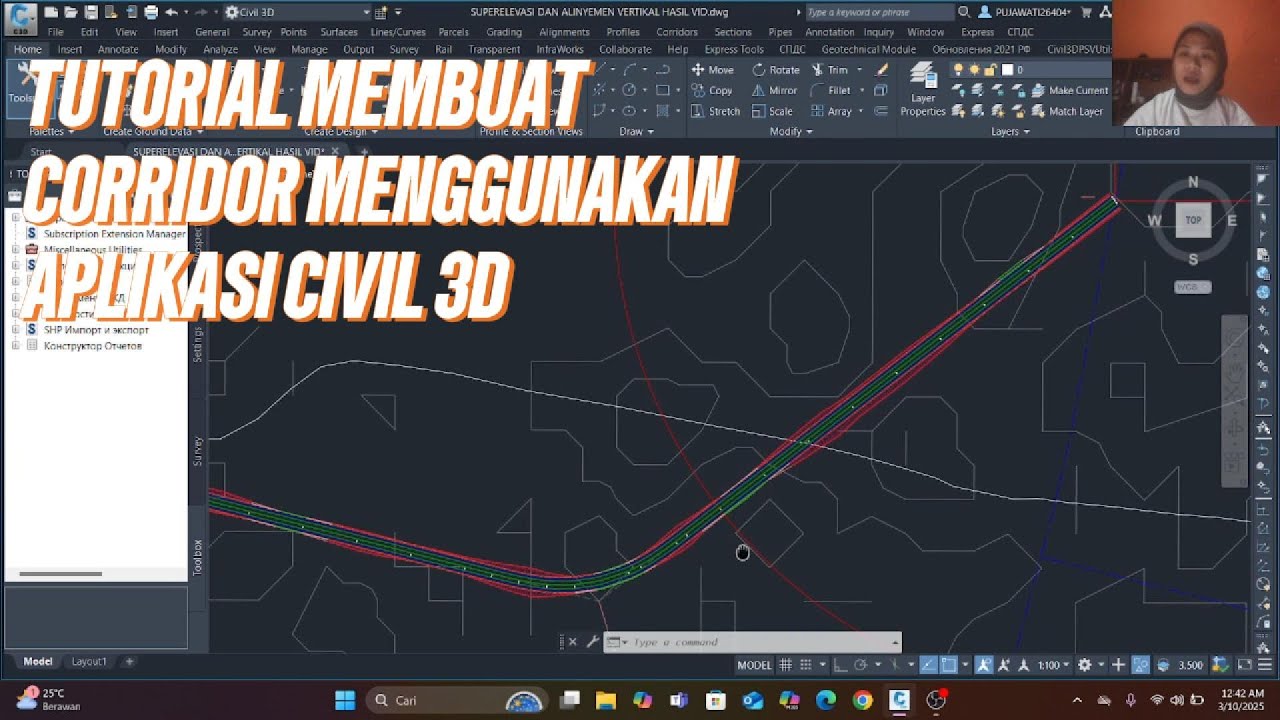 TUTORIAL MEMBUAT CORRIDOR PADA APLIKASI CIVIL 3D - YouTube