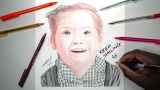 Grace Pen Drawing - Pray For Grace - KEEP SMILING - DeMoose Art