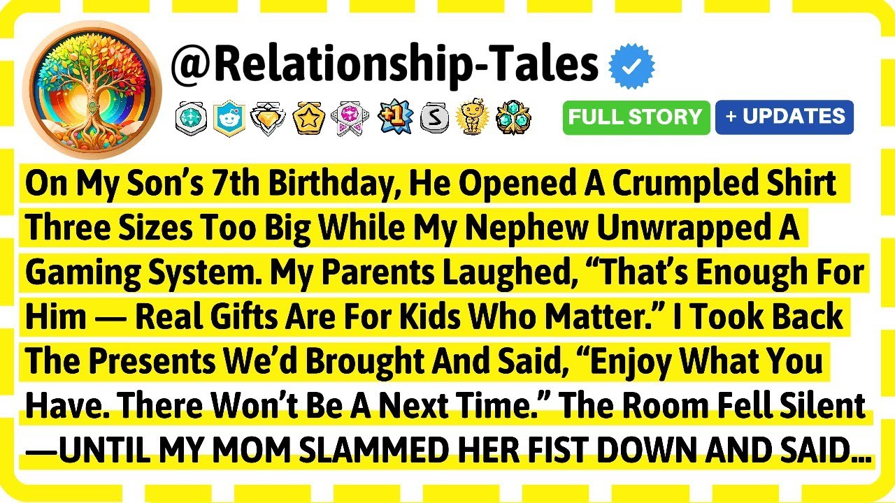 В день 7-летия моего сына он открыл помятую рубашку на три размера больше, чем нужно, в то время ...