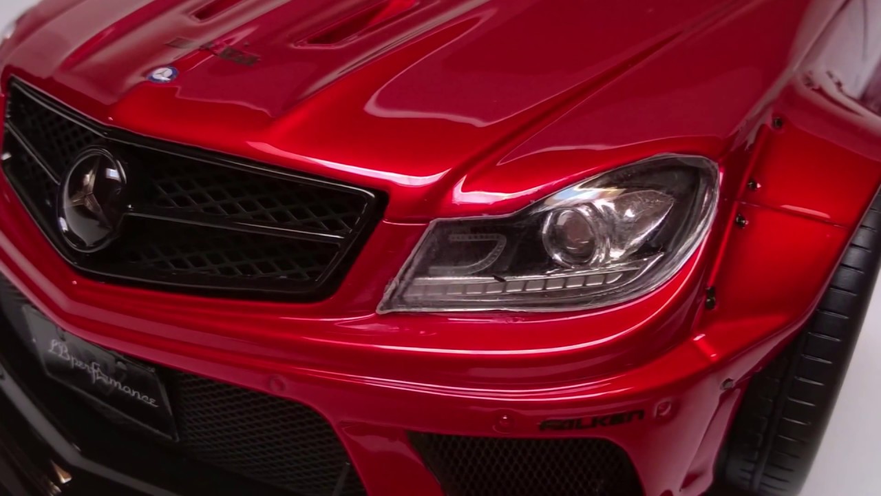Model Car Mercedes Benz C63 AMG Liberty Walk by OEM 1/18 Scale - YouTube