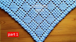 very easy & fast crochet triangle shawl for beginners step by step/crochet shawl pattern tutorial