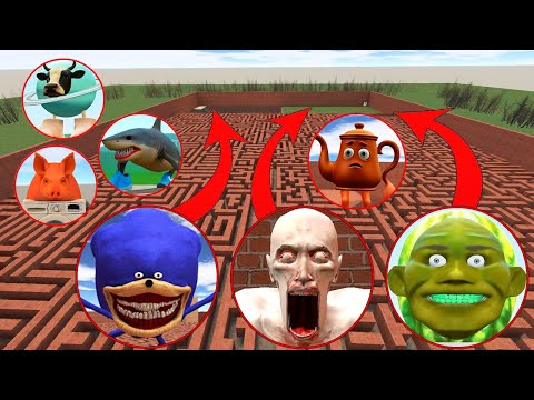 SCP 096 vs Shin Sonic vs Ling Gang Melon – EPIC GMod Battle!