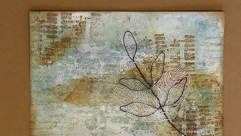 Easy infusions and gesso notelet background with rusty tissue