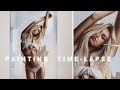 OIL PAINTING TIME-LAPSE || “Luz do dia” Oil on paper, silver leaf