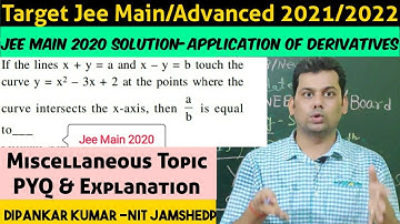 Jee Main 2020 Previous year Question & Explanation Application of Derivatives|Jee Main 2020 PYQ AOD.