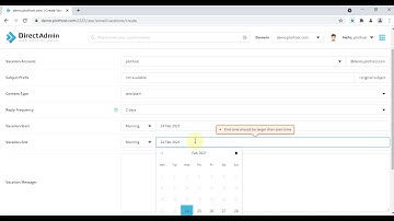 How to set vacation messages in DirectAdmin