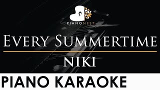 NIKI - Every Summertime - Piano Karaoke Instrumental Cover with Lyrics