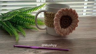 Crochet Flower Mug Cozy Pattern -EASY Tutorial for Beginners #crochettutorial #howtocrochet