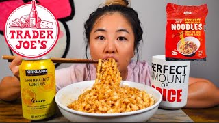 Trying TRADER JOES Squiggly Knife Cut Noodles l Is it worth it? l MUKBANG