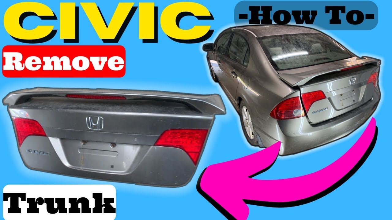 Honda Civic How to Remove Trunk Lid 2006 2007 2008 2009 2010 2011 Deck Lid  Removal Rear Hatch Boot 