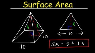 Surface Area of a Pyramid - Lateral Area - Geometry