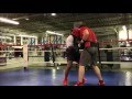 Western long boxing sparring larger opponents