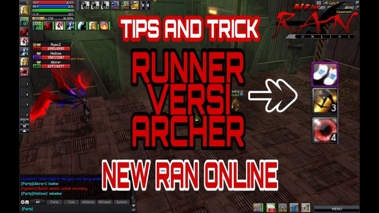 NEW RAN ONLINE INDONESIA | HOW TO RUN AND KILL LUCIAN BY ARCHER AT MAPS CPLX BASEMENT (202)