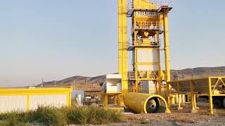 Construction Site of 80TPH Stationary Batching Asphalt Mixing Plant With Finished Product Bin