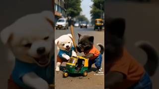 Rich dogs broke the riksha of poor dog🐕 #like#views#subscribe#dog#dogs#dogshorts#view#ai#aivideo#yt