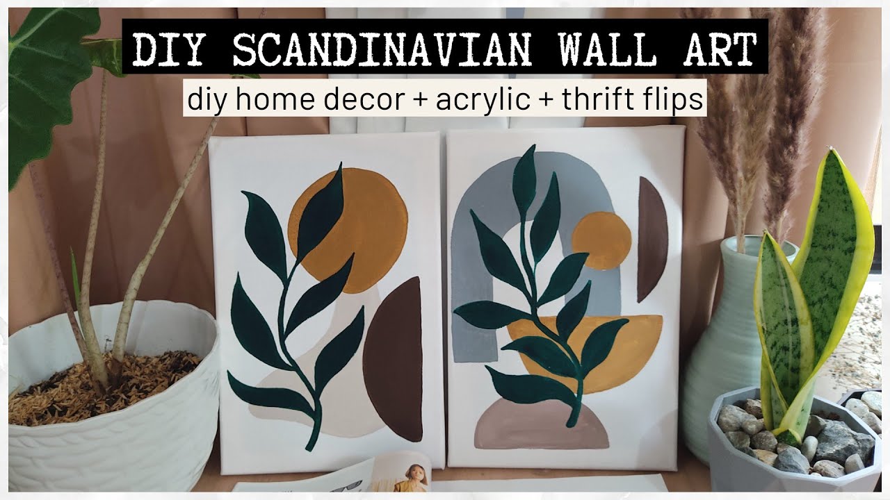 DIY Scandinavian Earth Tone Art | Minimalist Boho | Acrylic Painting Tutorial | Line Art | PINTEREST