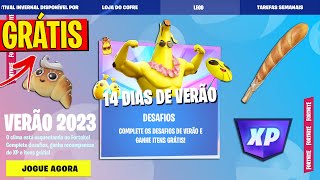 COMO RESGATAR AS RECOMPENSAS GRÁTIS do EVENTO DE VERÃO no FORTNITE! (PICARETA, MOCHILA e DESAFIOS)