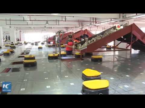 Сортировка посылок, Робот-сортировщик, Сделано в Китае