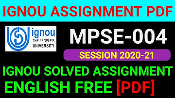 MPSE 004 Solved Assignment 2021, MPSE 4 Solved Assignment 2020-21 in English, MPSE 4 Assignment