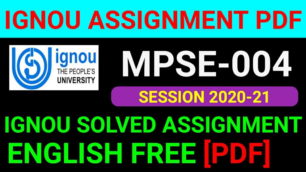mpse 004 solved assignment in english