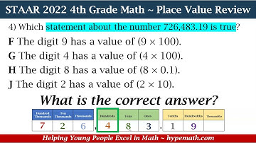 2022 Texas STAAR Math ~ 4th Grade (Place Value)  Part 3
