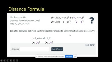 Entering Answer in Delta Math (distance formula)