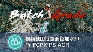 4k视频截图批量调色加水印pr Fcpx Ps Acr Youtube
