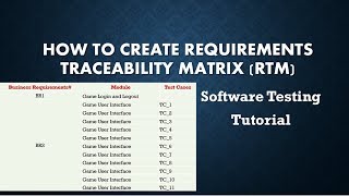 How to Create Requirements Traceability Matrix RTM screenshot 5